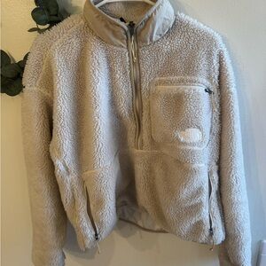 North face Cozy Beige Sherpa Fleece pullover half zip